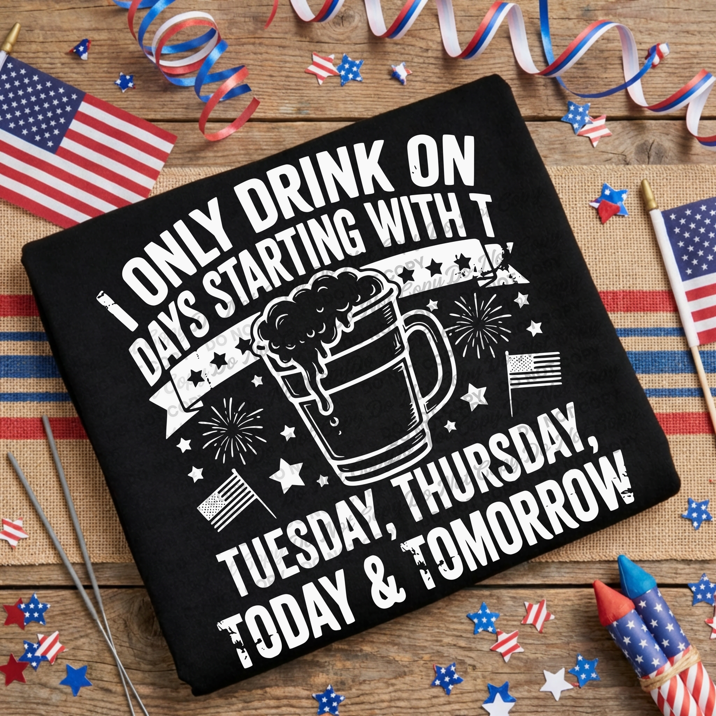 4th of July Beer PNG | Funny Drinking Shirt Design | Patriotic Humor Graphic | Commercial Use