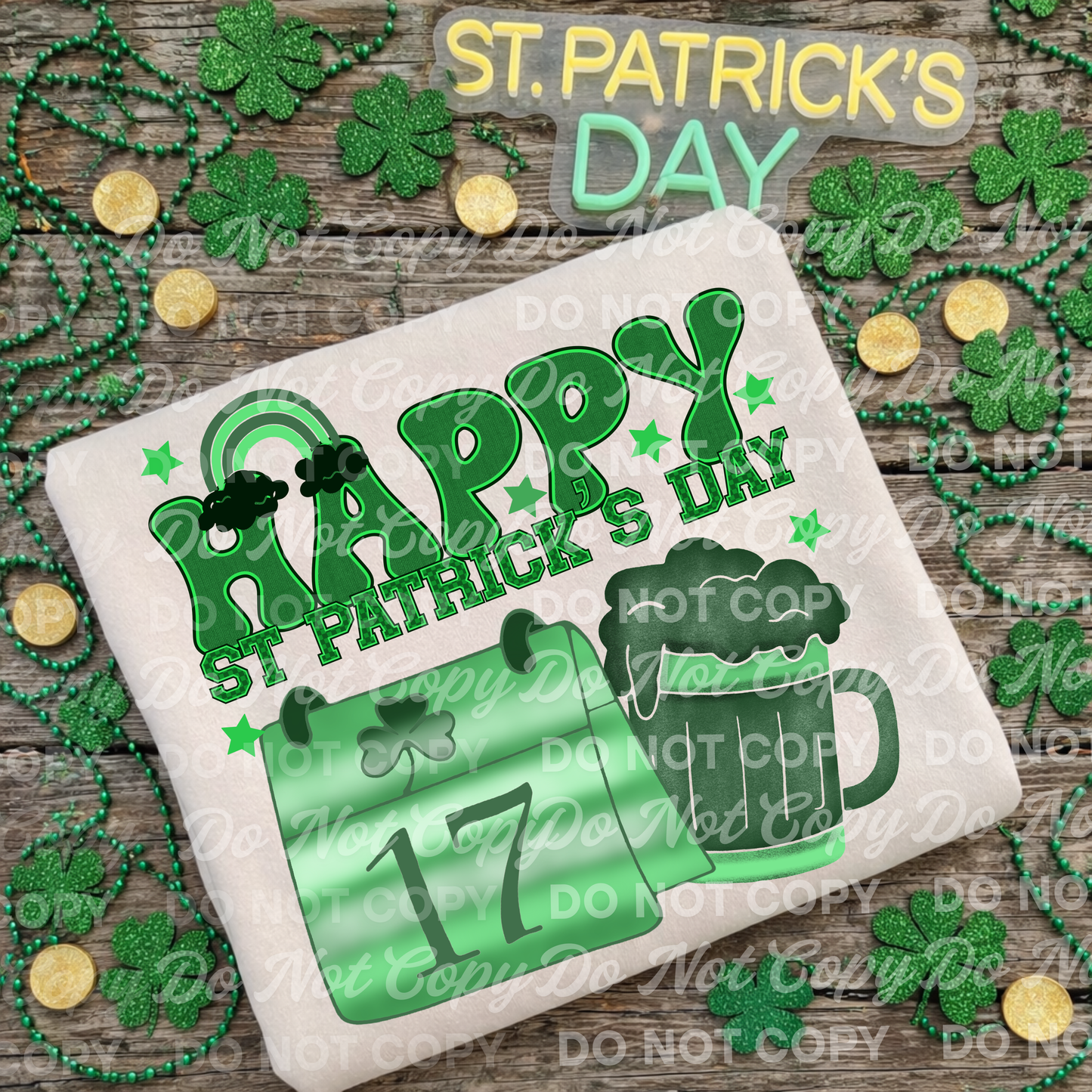 Happy St Patrick’s Day PNG | Retro Lucky Beer & Calendar Design | St Paddy’s Day Shirt Graphic | Digital Download
