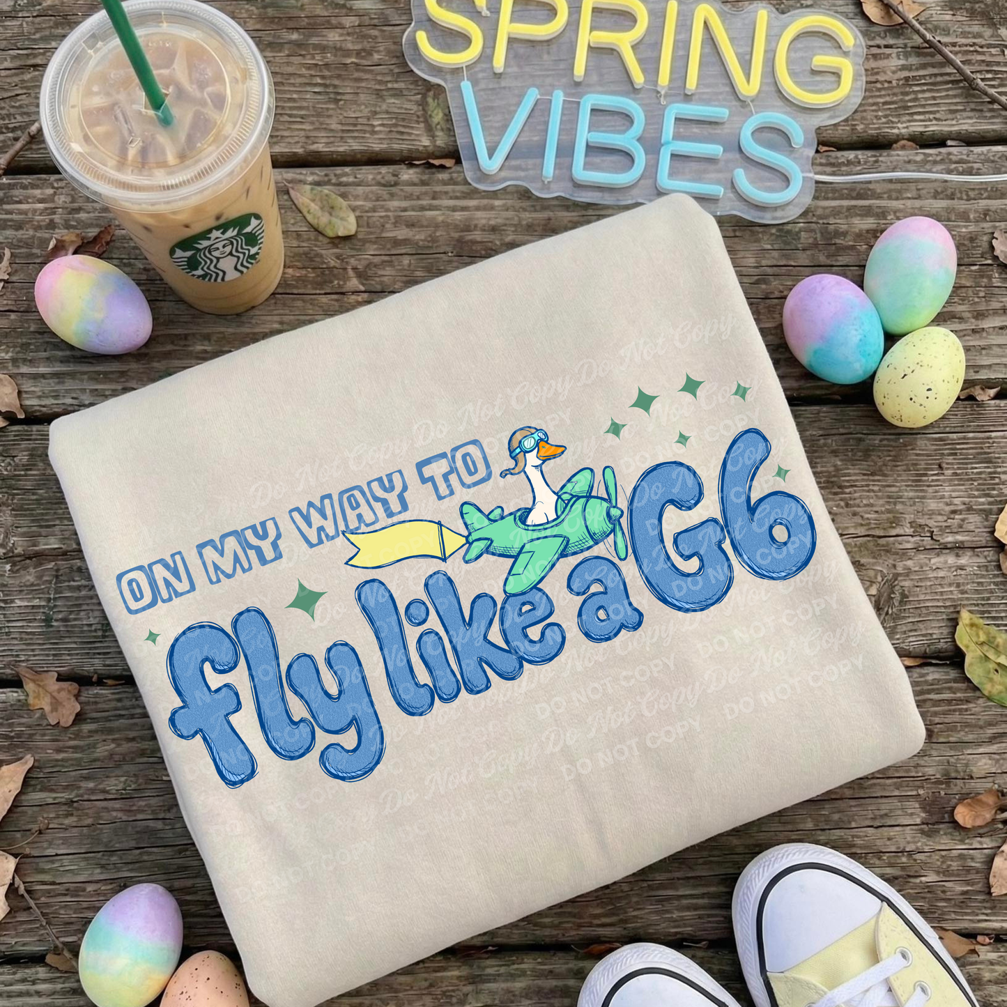 On My Way to Fly Like a G6 PNG | Funny Goose Airplane Design | Viral Song Pun Shirt Graphic | Physical Products Only