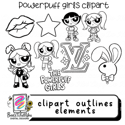 Inspired Clipart PNG Set | 9 Cute Pop Art Elements | Girly Y2K Clipart | Commercial Use Digital Download