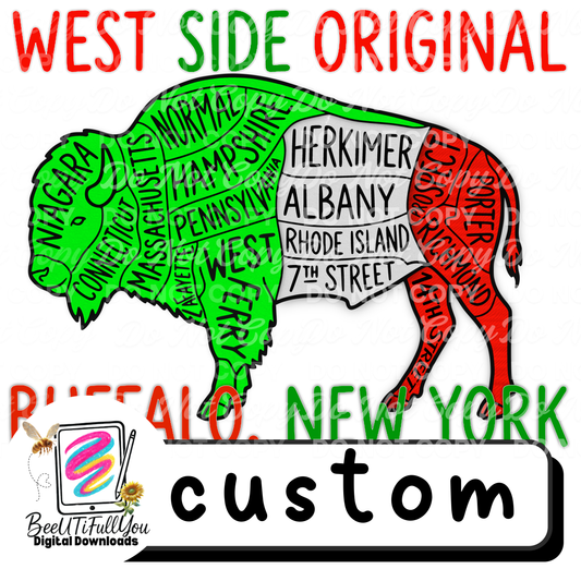 Custom Buffalo Neighborhood Map Design PNG Download