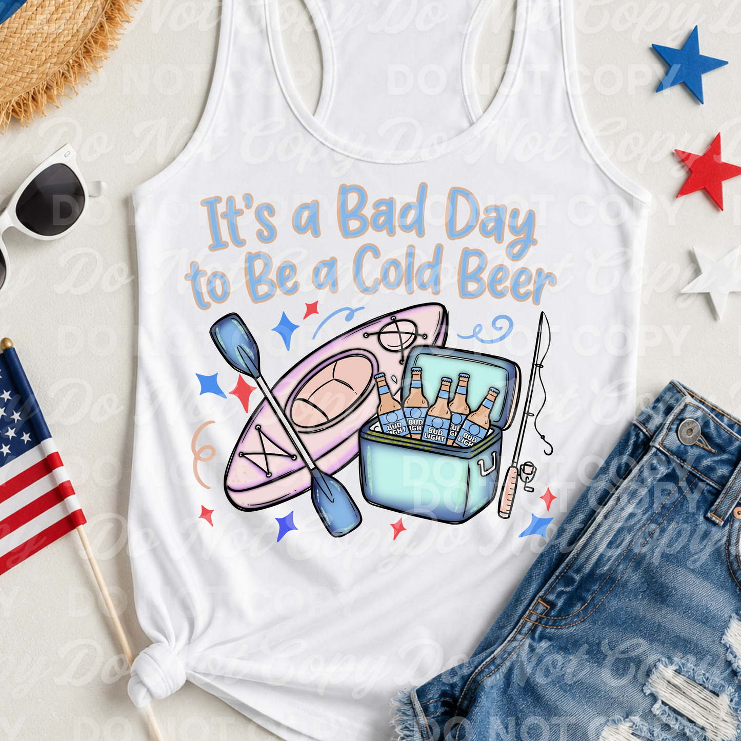 It’s a Bad Day to Be a Cold Beer PNG | Funny Lake Life Shirt Design | Kayak Beer Cooler Fishing Summer Sublimation & DTF Download