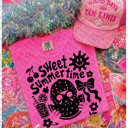 Sweet Summertime PNG | Cute Summer Design | Watermelon Ghost Shirt Graphic | Retro Summer Vibes | Sublimation & DTF Design Download