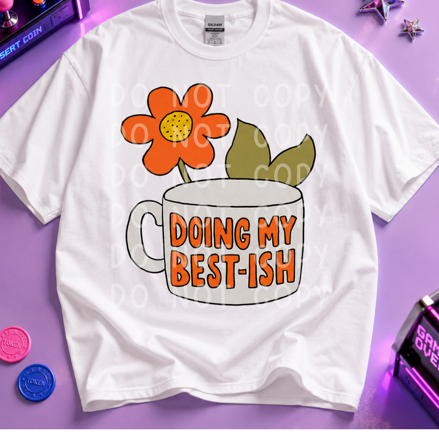Doing My Best-ish Funny Flower Mug PNG Design Download