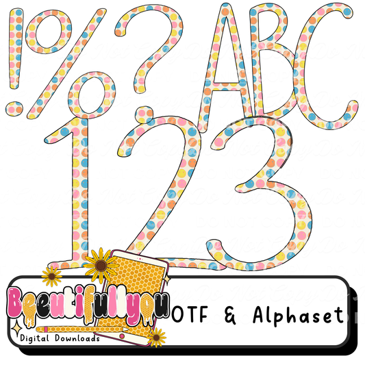 Smiley Face Alphabet OTF Font | Retro Groovy Font Download | Printable Alphabet & Numbers | Commercial Use