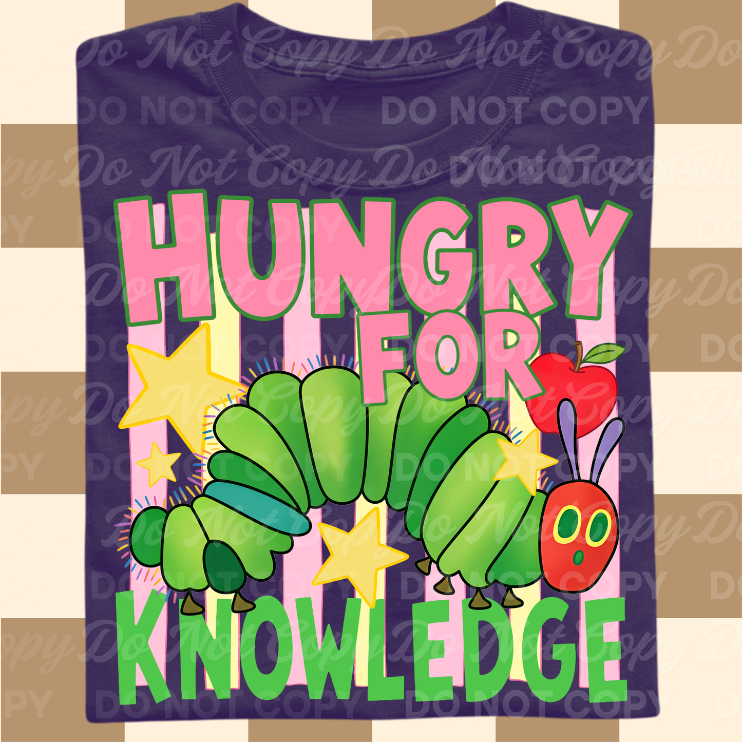 Hungry for Knowledge PNG Bundle | Back to School Caterpillar Design | Seamless Pattern Included | Teacher Shirt Design | Digital Download