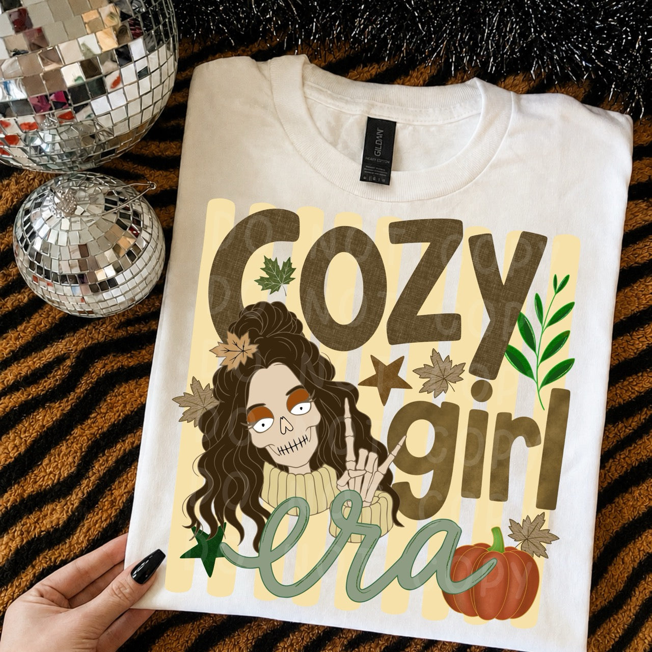 Cozy Girl Era Fall Skeleton PNG Design Download