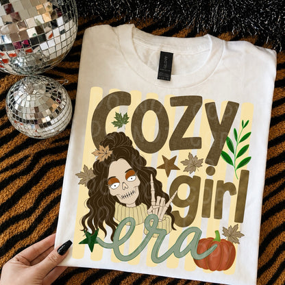 Cozy Girl Era Fall Skeleton PNG Design Download