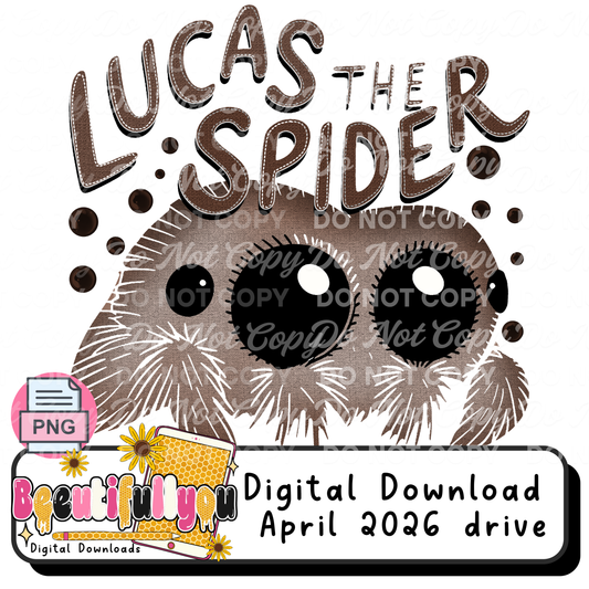 Lucas the Spider PNG Design | Cute Spooky Aesthetic | Trendy Shirt Design | Commercial Use Digital Download