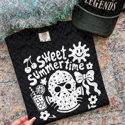 Sweet Summertime PNG | Cute Summer Design | Watermelon Ghost Shirt Graphic | Retro Summer Vibes | Sublimation & DTF Design Download