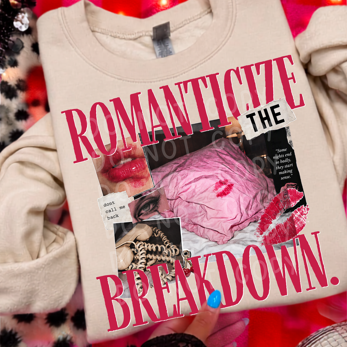 Romanticize the Breakdown Editorial Collage PNG Design