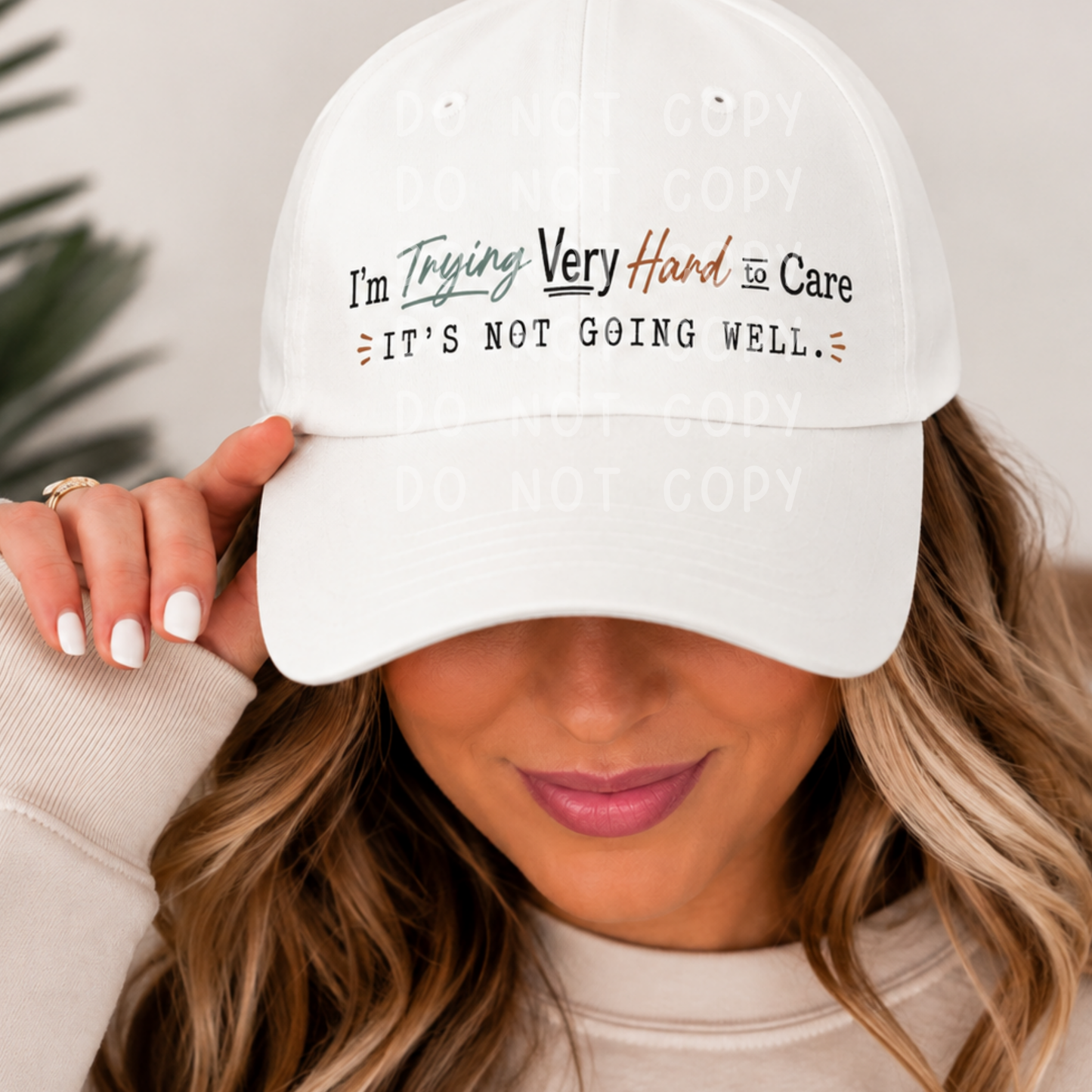 I’m Trying Very Hard to Care Funny Quote PNG Design