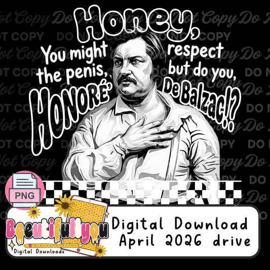 Funny Honoré de Balzac Quote PNG | Literary Humor Design | Dark Humor Graphic | Vintage Style PNG | Digital Download