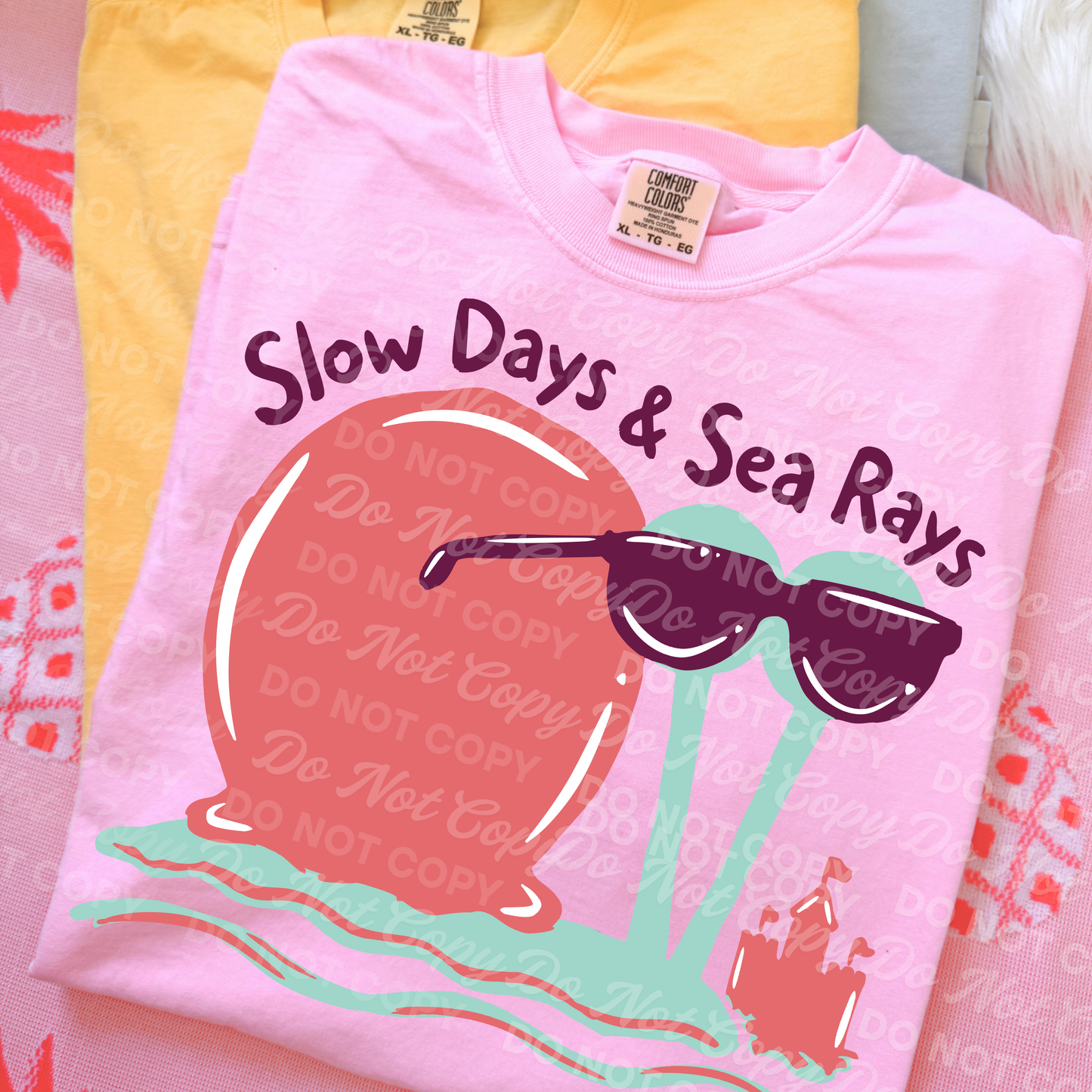 Slow Days & Sea Rays PNG | Cute Beach Snail Summer Shirt Design | Coastal Sublimation & DTF Design Download