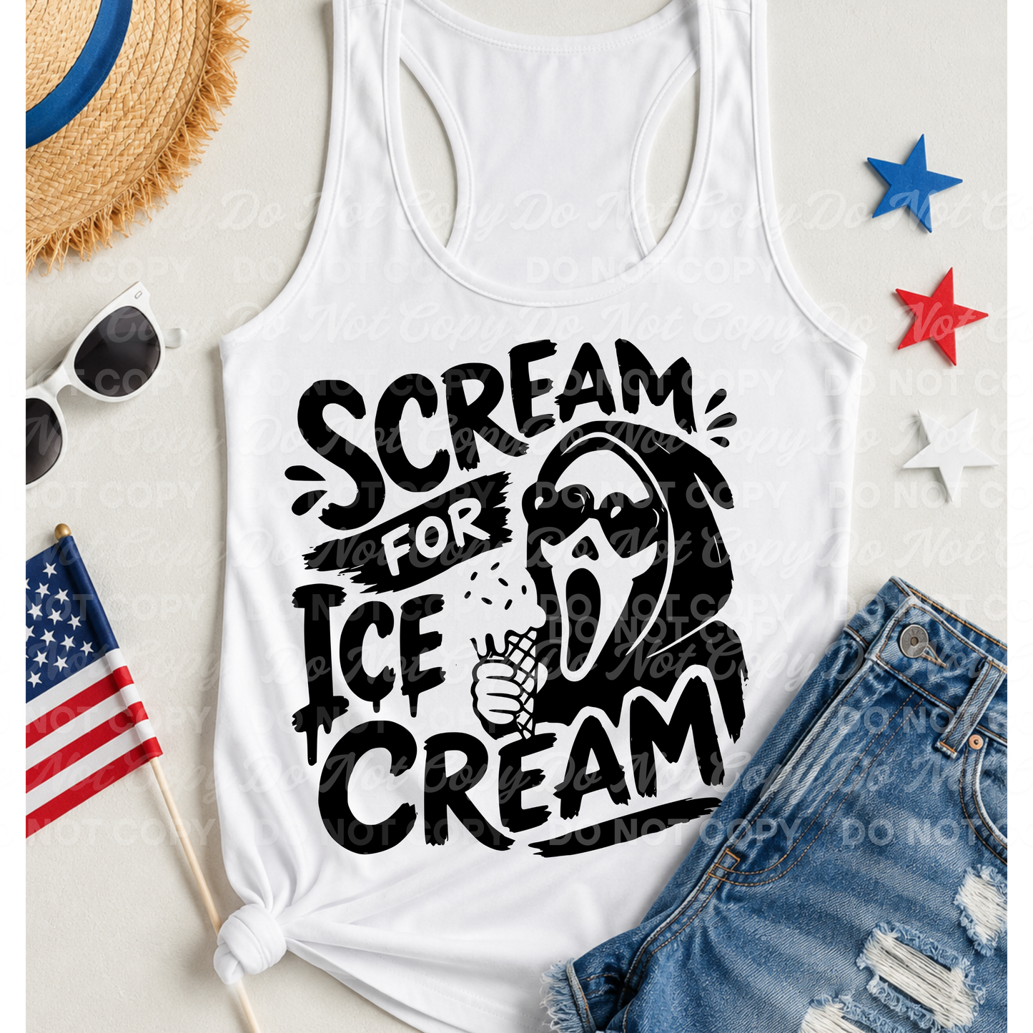 Scream for Ice Cream PNG set | 3 PNG Versions Included | Summerween Ghostface Design | Spooky Summer Shirt PNG | DTF & Sublimation Design Download