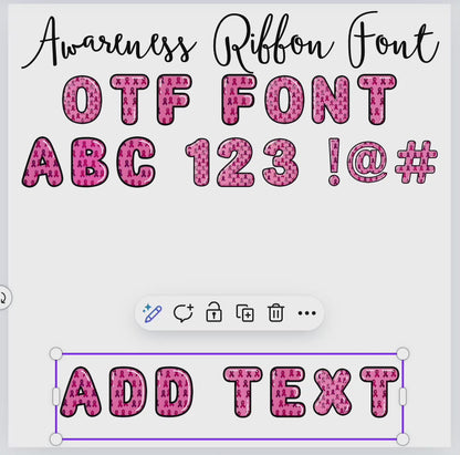 Awareness Ribbon OTF Font | Install & Type | Digital Download