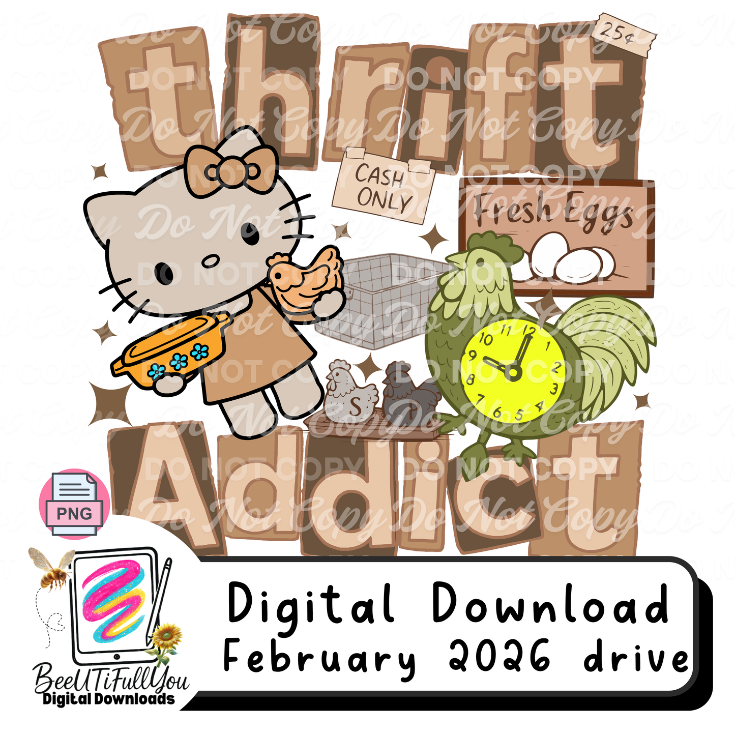 Thrift Addict – Farmhouse Market Design Digital PNG Download