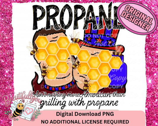Grilling with Propane – Patriotic Funny BBQ PNG