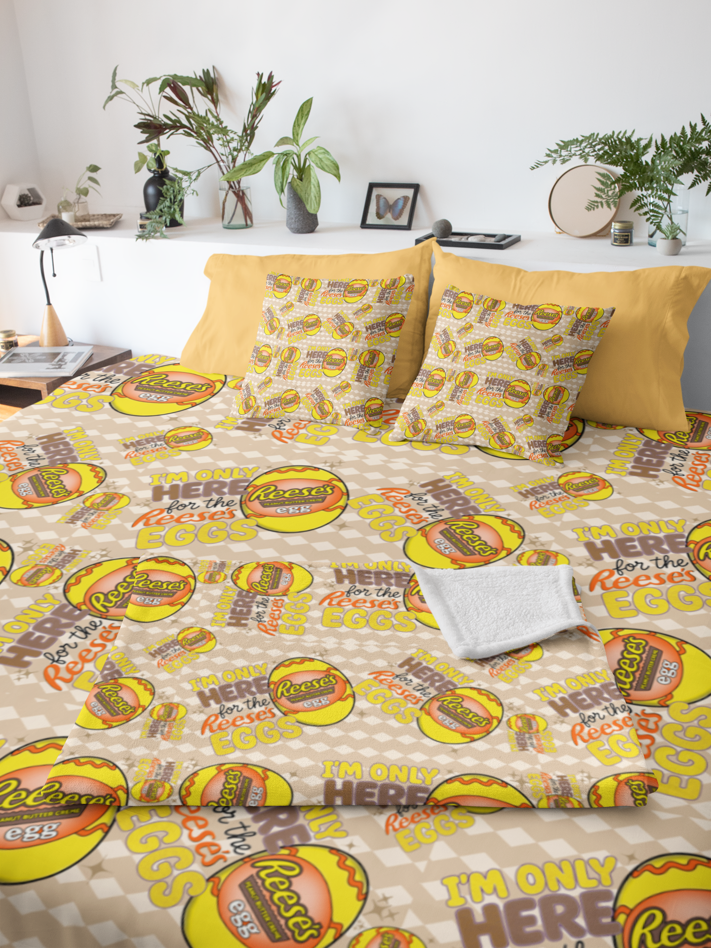 Reese’s Eggs Seamless Pattern PNG | Easter Candy All Over Print Design | AOP Tumbler Fabric Sublimation | Physical Products Only