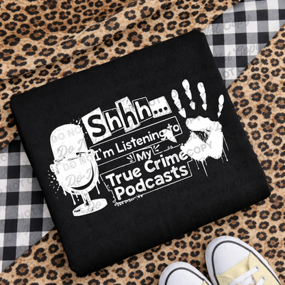 Shhh… I’m Listening to My True Crime Podcasts | Finished Spooky Graphic Design