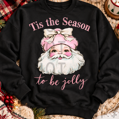 Pink Santa Christmas Digital Bundle | Seamless Pattern, Tumbler Wrap & PNG