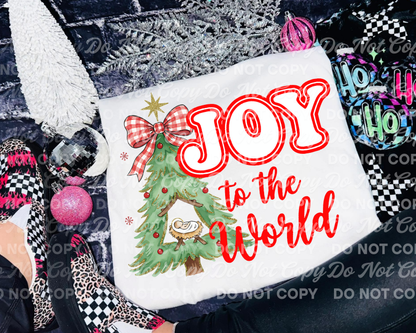 Joy to the World PNG + Matching Seamless Pattern | Christmas Nativity Digital Download | Religious Holiday Design