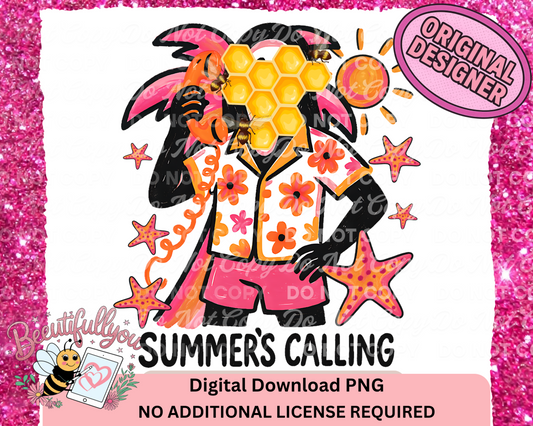Summer’s Calling – Scream Ghost Beach PNG for Physical Product Use