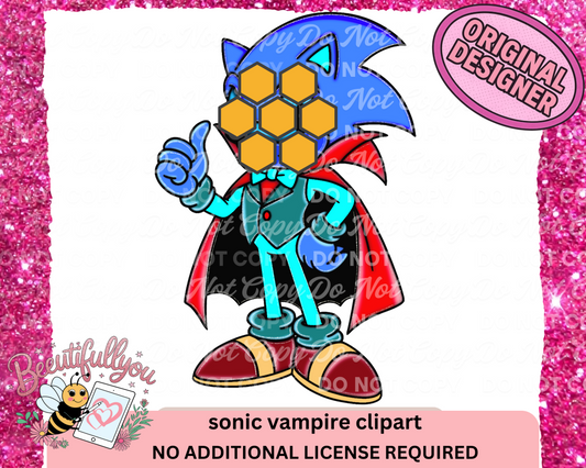 Sonic Vampire Halloween Clipart
