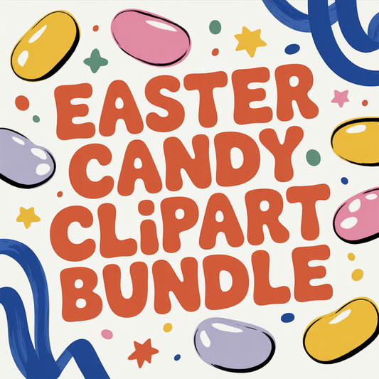Easter Candy Clipart Bundle PNG | Colored + Outline Versions | Growing Spring Candy Collection | Commercial Use Digital Download