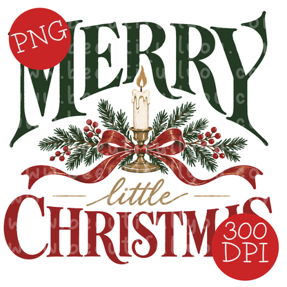 Merry Little Christmas PNG Design Download
