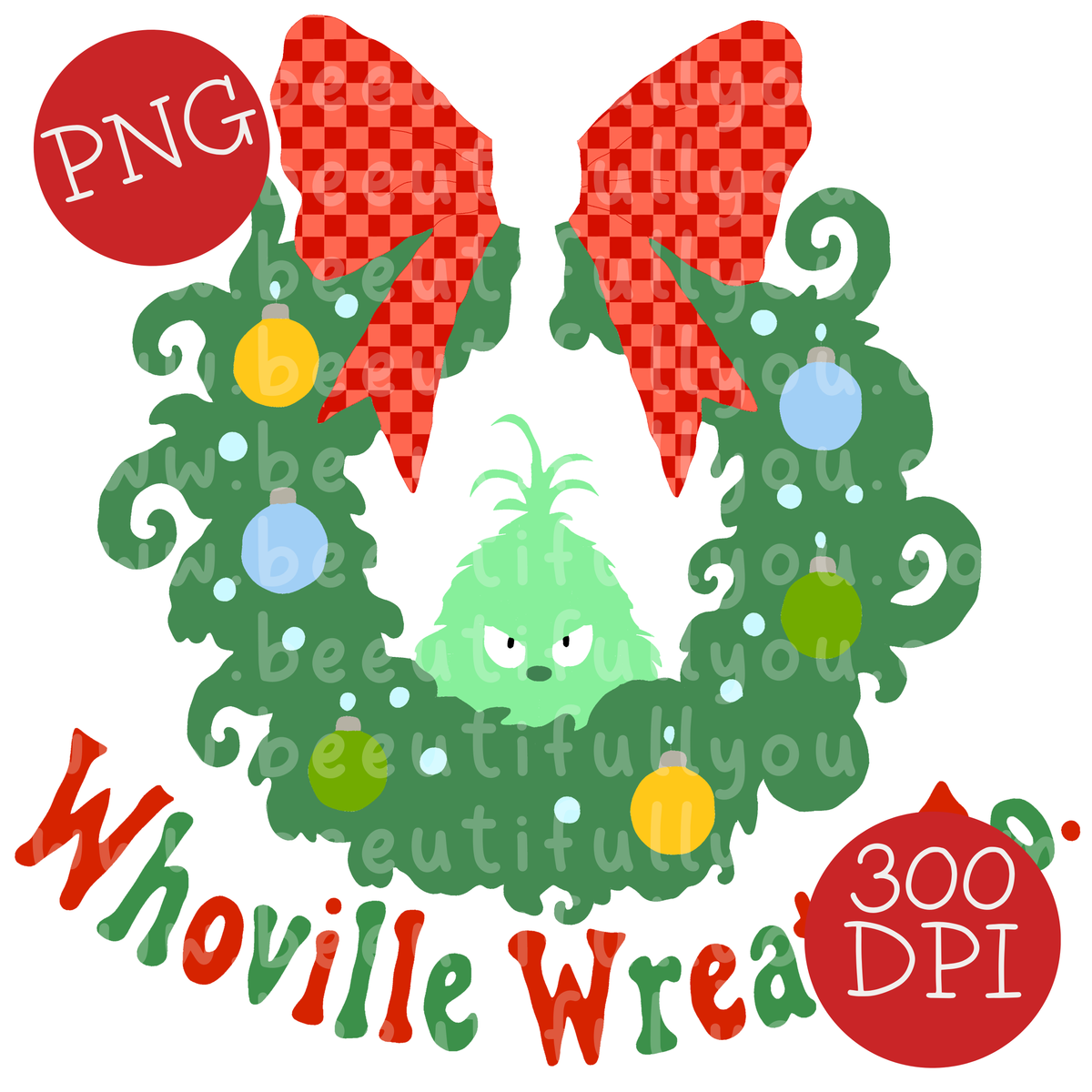 Whoville Wreath Co PNG Design Download