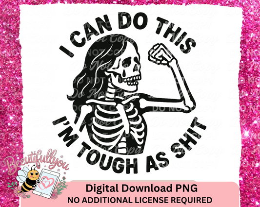 Tough Skeleton Girl Bundle – 2 PNG Digital Designs