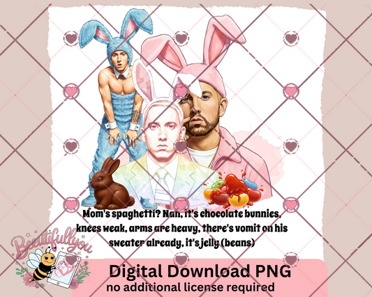Mom’s Spaghetti? Nah, It’s Chocolate Bunnies! | Funny Easter Rapper PNG Digital Download