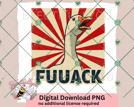 Angry Goose FUACK PNG | Funny Meme Digital Download for Sublimation & Crafts