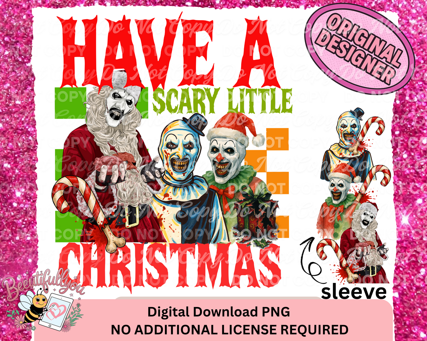 Have a Scary Little Christmas PNG | Digital Download | Creepy Christmas Shirt Design with Sleeve