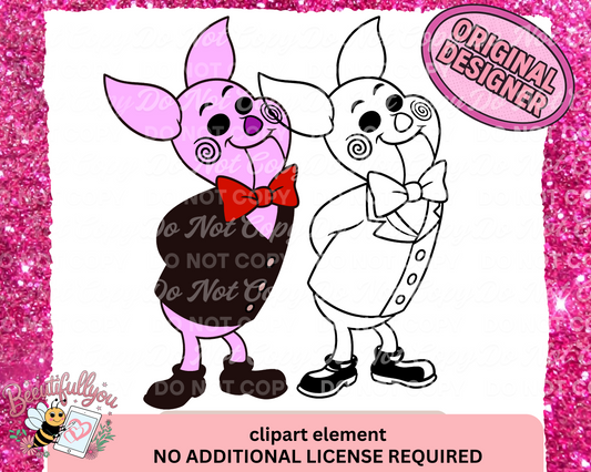 Horror Jigsaw Piggy Clipart
