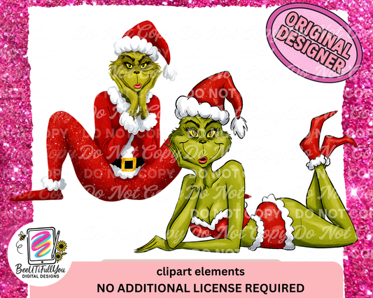 Funny Christmas clipart | Sassy Holiday PNGs |  Clipart Elements for Shirts, Mugs & Designs