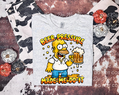 Beer Pressure Made Me Do It Funny Drinking PNG Design