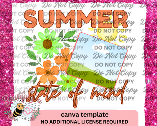 Summer State of Mind – Canva Template + PNG Digital Download