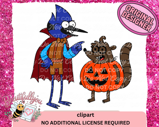 Regular Show Halloween Clipart | Vampire & Pumpkin Costume clipart