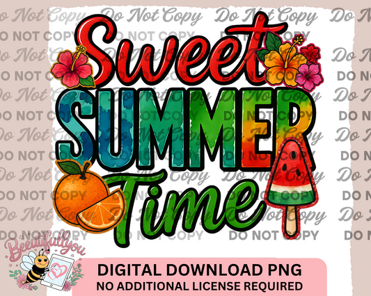 Sweet Summertime PNG – Tropical Floral & Fruit Digital Download