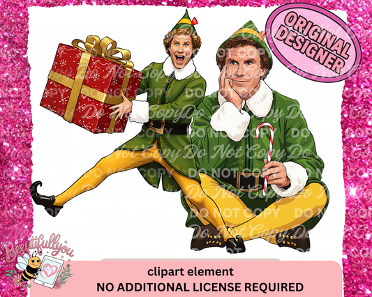 Buddy the Elf Christmas Clipart | Holiday PNG Digital Download