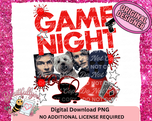 Game Night Movie PNG | Funny Crime Comedy Design