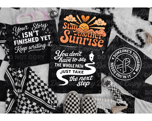 Suicide Prevention Awareness Digital Bundle | 5 Motivational Designs | PNG + SVG | Physical Product Use Only