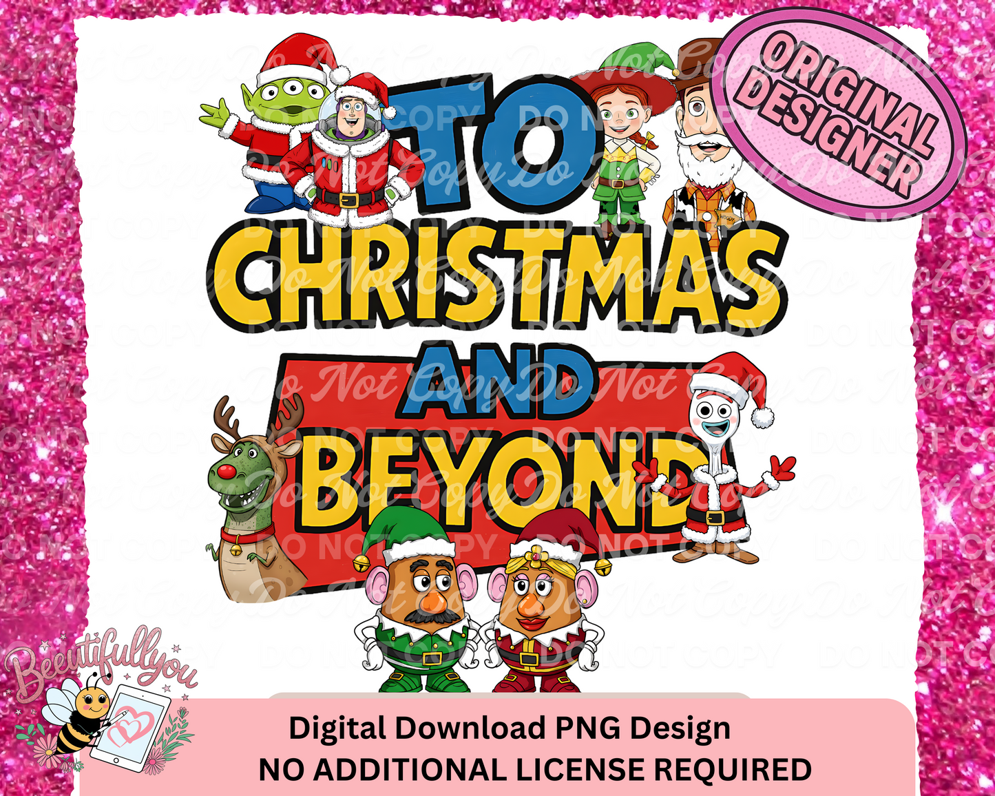 To Christmas and Beyond Holiday Shirt Design PNG download clipart included