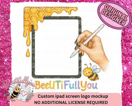 Custom iPad Screen Logo Mockup – PNG