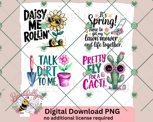 Spring Gardening & Plant Lovers PNG Bundle | Funny Spring Digital Download