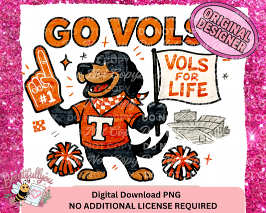 Tennessee Vols Football Mascot PNG – Main, Sleeve & Pocket Design Bundle