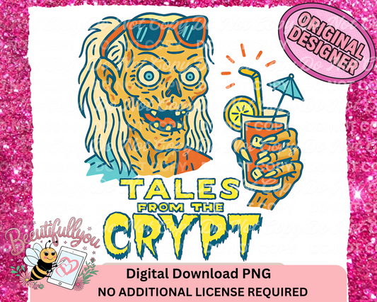 Tales from the Crypt Summer PNG bundle • Funny Spooky Beach Clipart • Retro Skeleton Cocktail Art