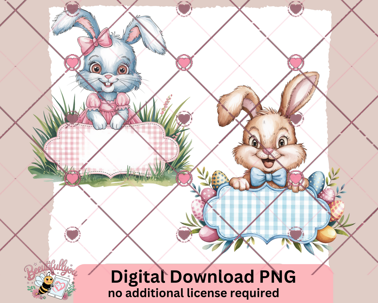 personalizable Easter bunnies